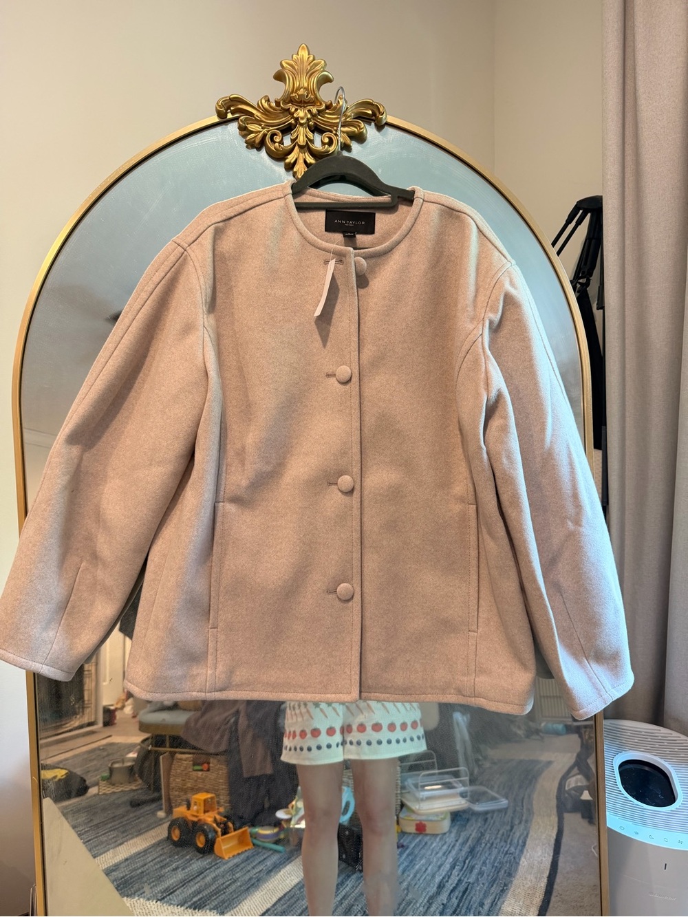 Ann Taylor Factory |  Women's Pink Wool Blend Coat (NWT)